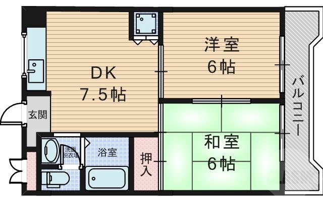 西淡路の完工年月(1984年11月)築の賃貸マンションの間取り