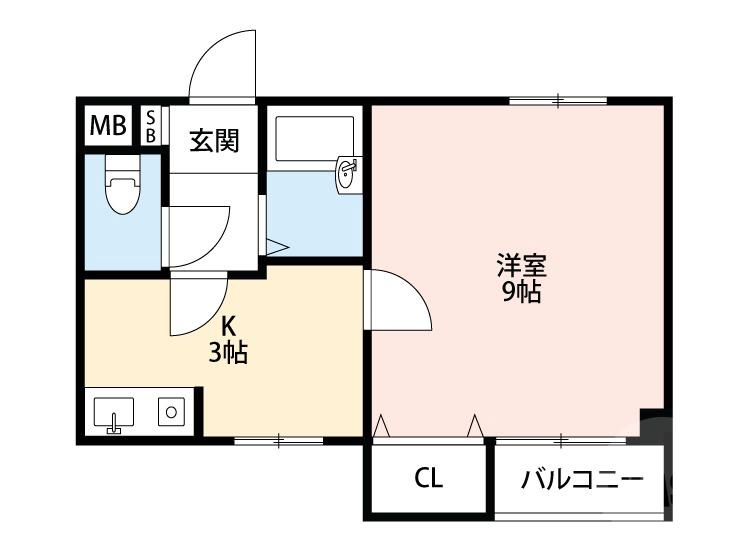 相川の完工年月(1990年10月)築の賃貸マンションの間取り