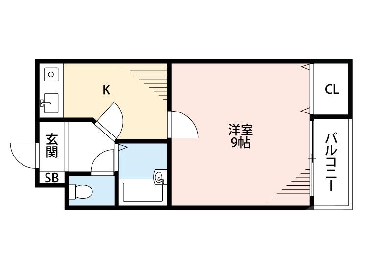 相川の完工年月(1990年10月)築の賃貸マンションの間取り