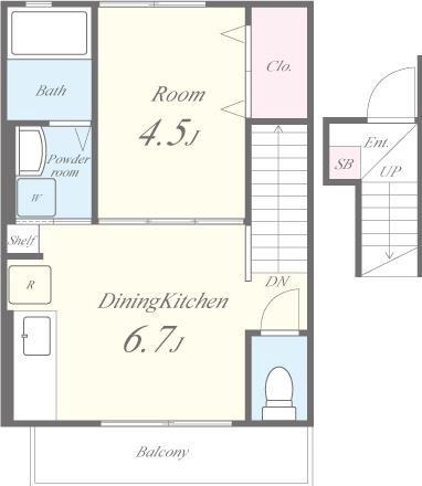 中三国ヶ丘町の完工年月(2006年3月)築の賃貸アパートの間取り
