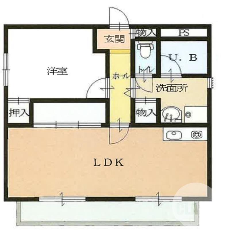 甲斐町西の完工年月(1993年3月)築の賃貸マンションの間取り