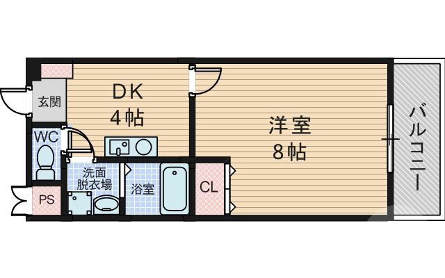 淡路の完工年月(2002年8月)築の賃貸マンションの間取り