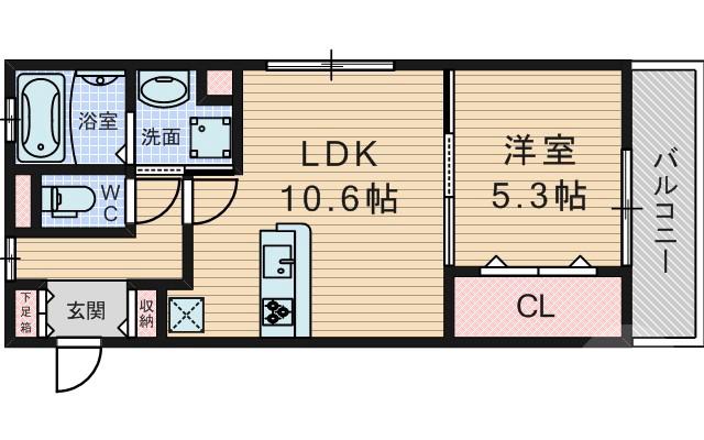 西淡路の完工年月(2014年6月)築の賃貸アパートの間取り