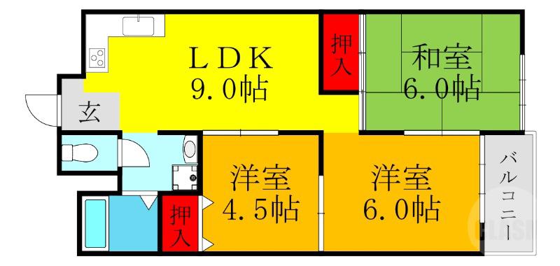 瑞光の完工年月(1970年4月)築の賃貸マンションの間取り