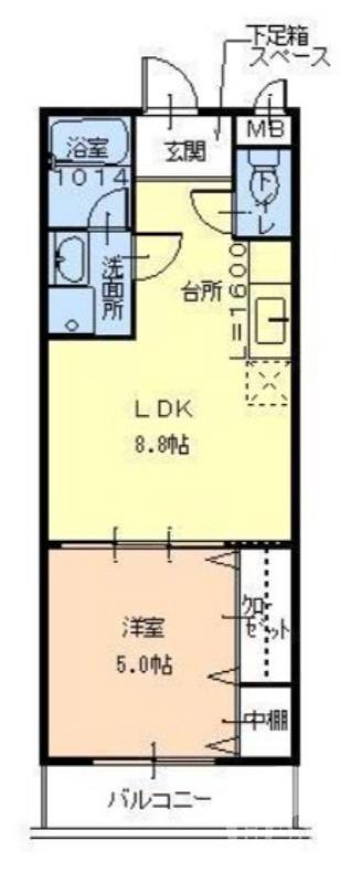 万町の完工年月(2009年11月)築の賃貸アパートの間取り