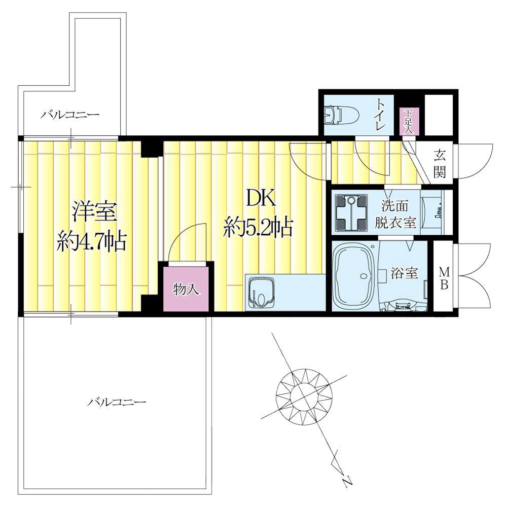 岸部中の完工年月(1992年8月)築の賃貸マンションの間取り