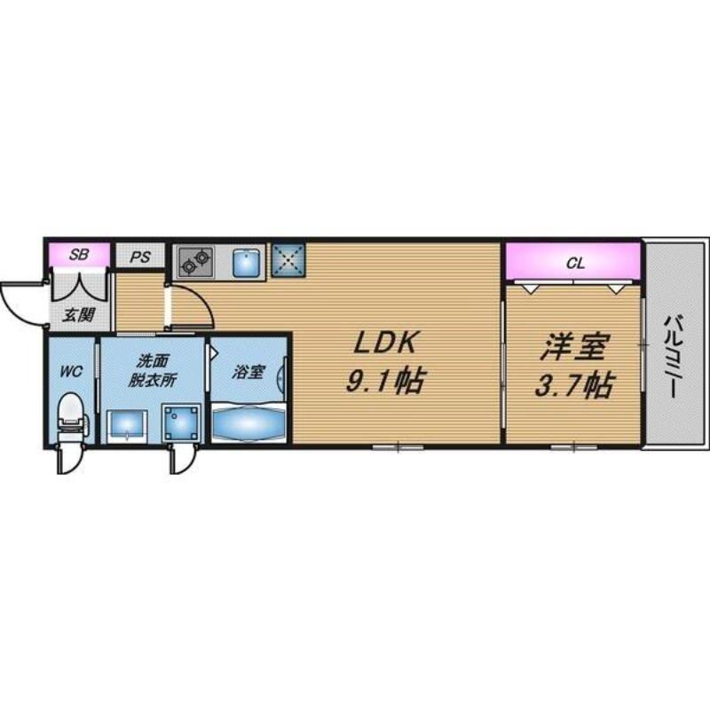 内本町の完工年月(2026年1月)築の賃貸アパートの間取り
