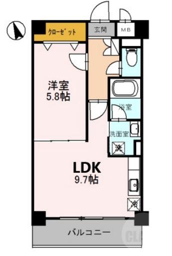 大道南の完工年月(2009年1月)築の賃貸マンションの間取り