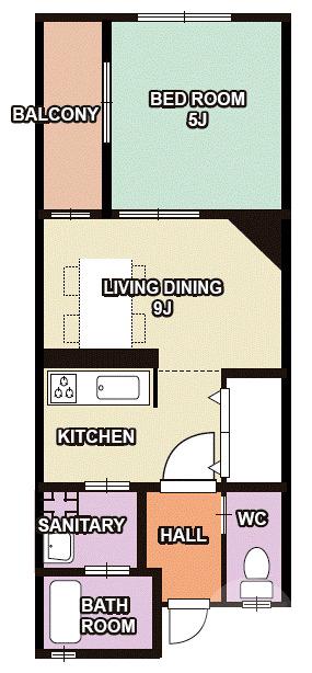 片山町の完工年月(1977年5月)築の賃貸アパートの間取り