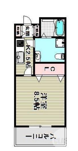 市之町東の完工年月(1999年1月)築の賃貸マンションの間取り