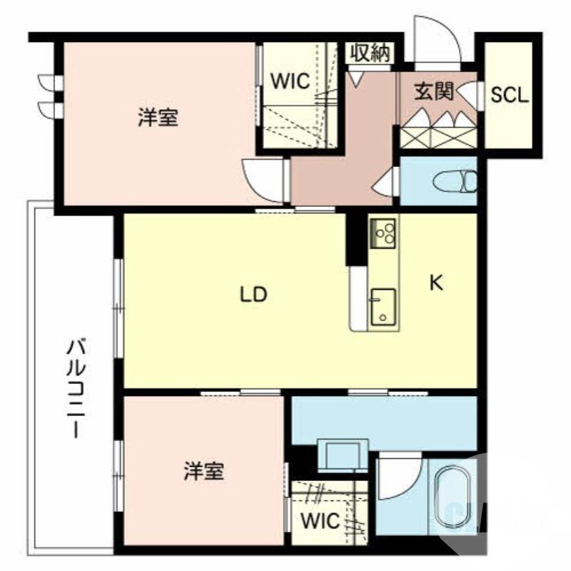 新金岡町の完工年月(2022年2月)築の賃貸マンションの間取り
