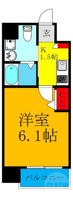 小松の完工年月(2018年10月)築の賃貸マンションの間取り