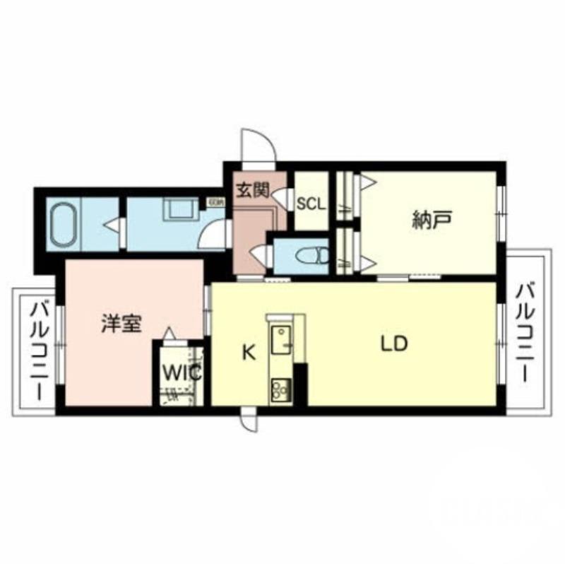 鳳東町の完工年月(2019年3月)築の賃貸マンションの間取り