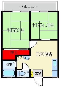 まるきハイツ大利の間取り