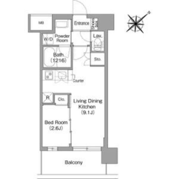 菅原の完工年月(2026年4月)築の賃貸マンションの間取り