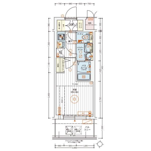 東中島の完工年月(2026年1月)築の賃貸マンションの間取り
