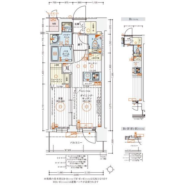 東中島の完工年月(2026年1月)築の賃貸マンションの間取り