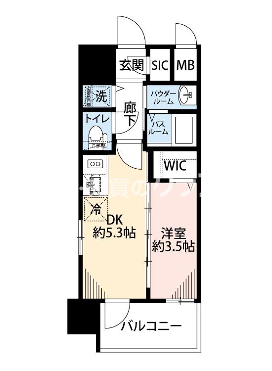 九条の完工年月(2023年3月)築の賃貸マンションの間取り
