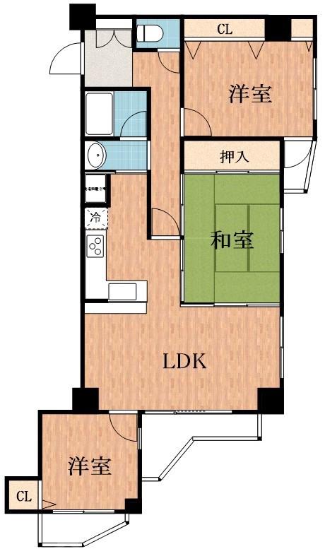 日宝ロイヤルハイツ桑津の間取り