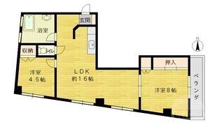 千里山東の完工年月(1973年7月)築の賃貸マンションの間取り