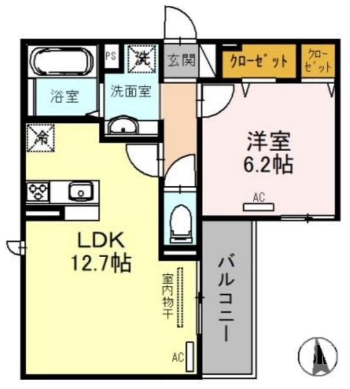 百舌鳥梅北町の完工年月(2023年10月)築の賃貸アパートの間取り