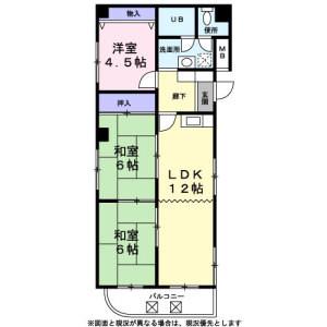 土師町の完工年月(1989年9月)築の賃貸マンションの間取り