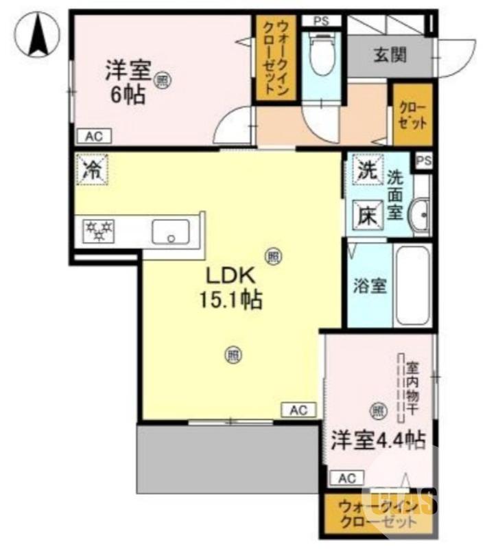 北長尾町の完工年月(2026年3月)築の賃貸アパートの間取り