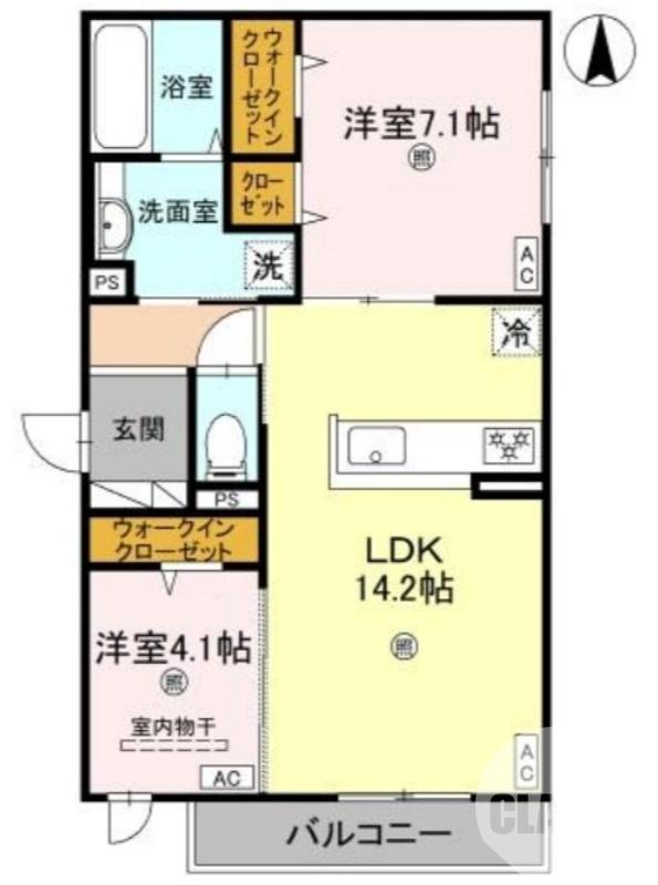 北長尾町の完工年月(2026年3月)築の賃貸アパートの間取り