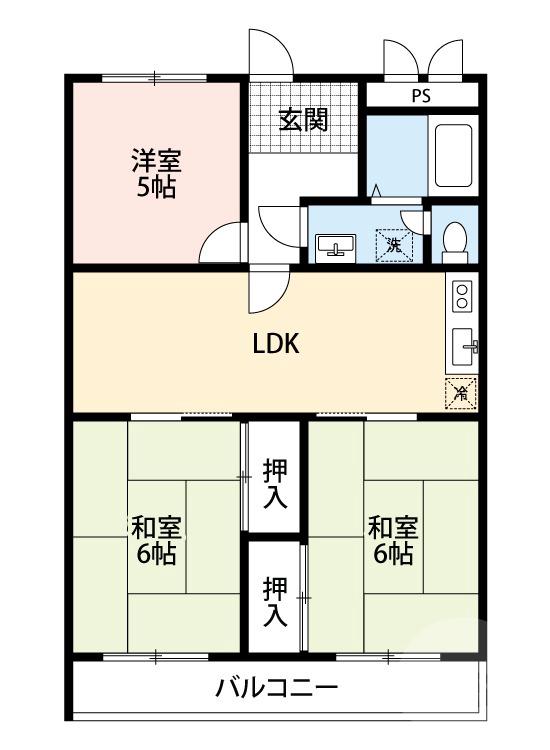 五月が丘北の完工年月(1986年2月)築の賃貸マンションの間取り