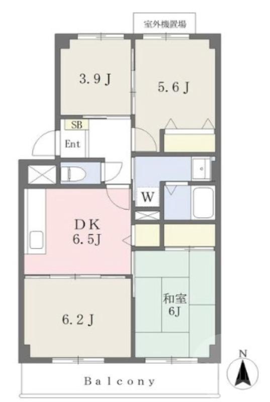蔵垣内の完工年月(1995年8月)築の賃貸マンションの間取り