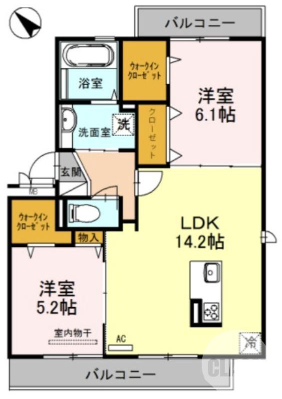 百舌鳥梅北町の完工年月(2015年9月)築の賃貸アパートの間取り