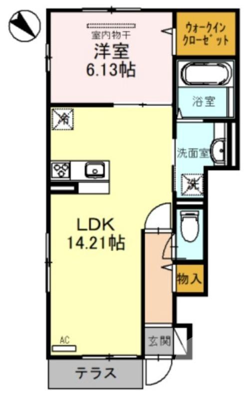 大美野の完工年月(2021年4月)築の賃貸アパートの間取り