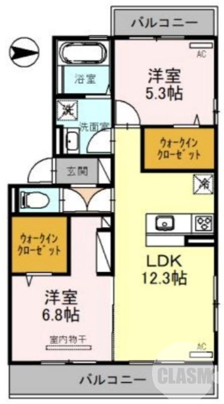 東新町の完工年月(2023年7月)築の賃貸アパートの間取り