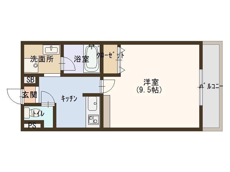 常称寺町の完工年月（2001年9月）築の賃貸マンションの間取り