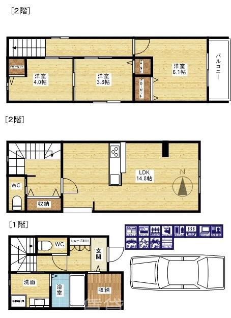 東三国5丁目貸家の間取り