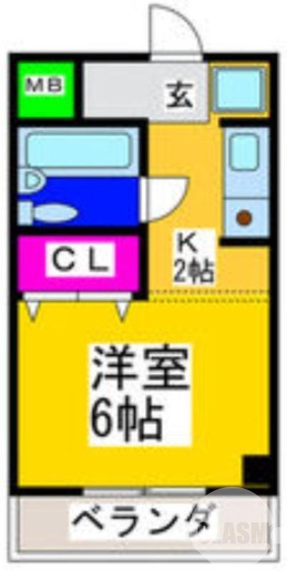 室堂町の完工年月(1995年3月)築の賃貸マンションの間取り