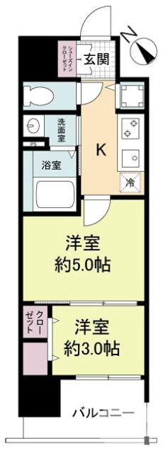 大町東の完工年月(2026年1月)築の賃貸マンションの間取り
