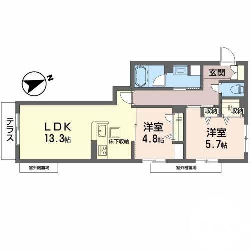 三宝町の完工年月(2023年3月)築の賃貸マンションの間取り