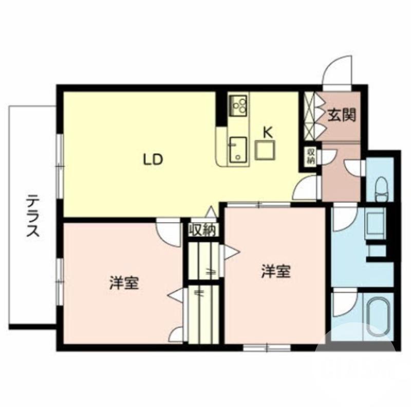 向陵西町の完工年月(2021年3月)築の賃貸マンションの間取り
