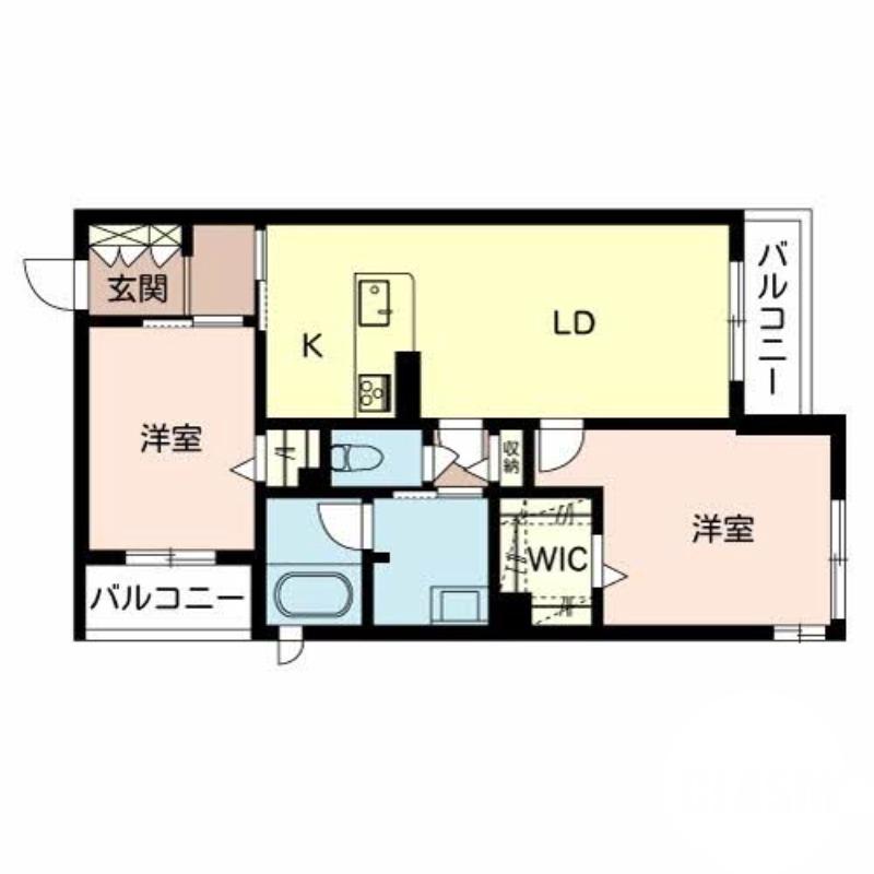 石津町の完工年月(2021年2月)築の賃貸マンションの間取り