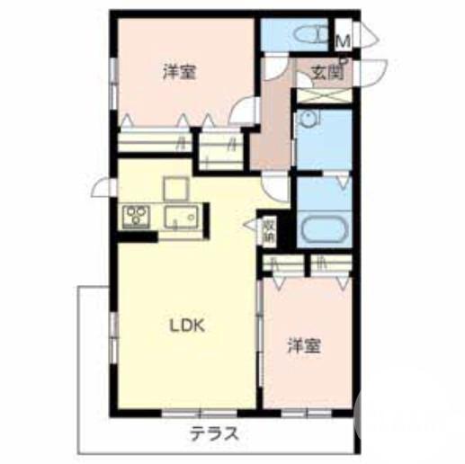 向陵中町の完工年月(2010年1月)築の賃貸マンションの間取り