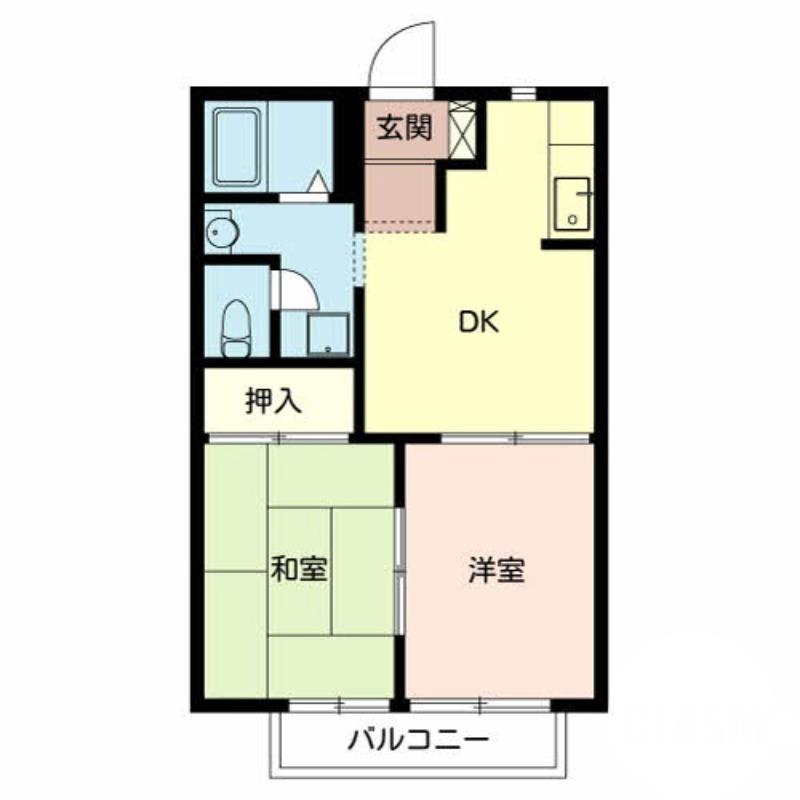 浜寺石津町中の完工年月(1997年9月)築の賃貸アパートの間取り