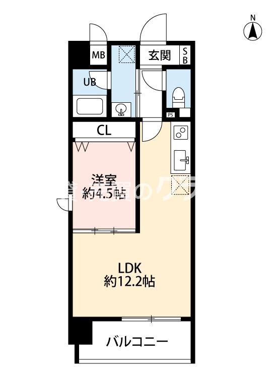 敷津西の完工年月(2004年1月)築の賃貸マンションの間取り