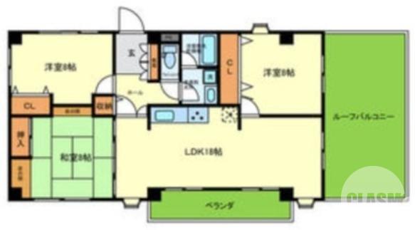 浜寺船尾町東の完工年月(1992年8月)築の賃貸マンションの間取り