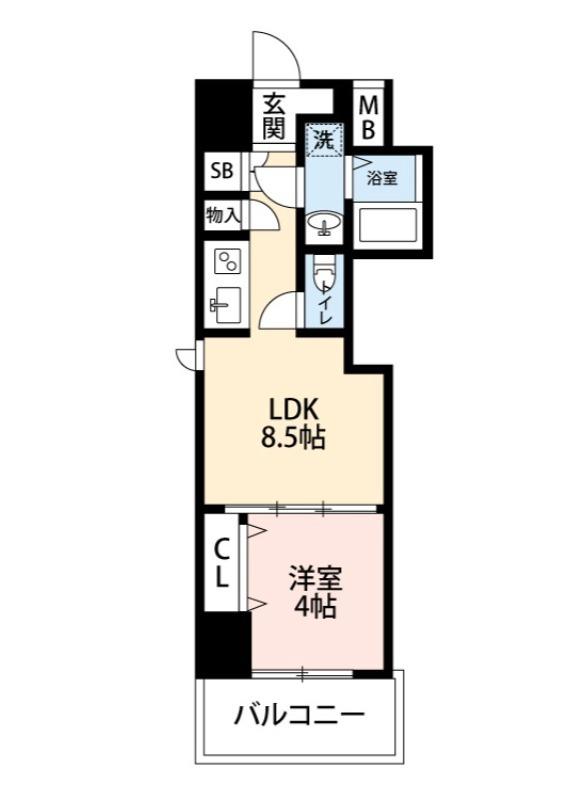 向陵中町の完工年月(2026年1月)築の賃貸マンションの間取り