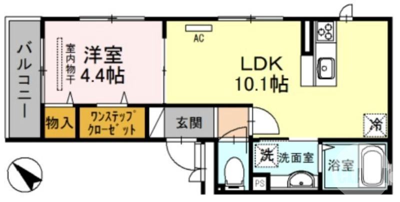 中三国ヶ丘町の完工年月(2018年7月)築の賃貸アパートの間取り