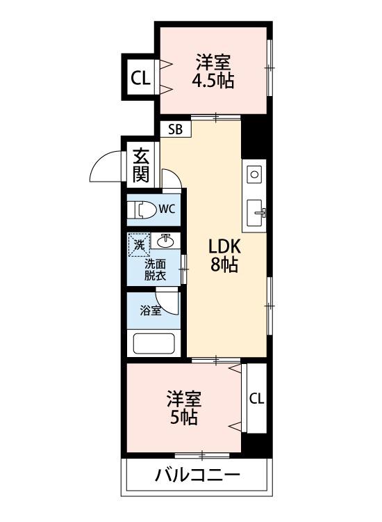 南瓦町の完工年月(2012年2月)築の賃貸マンションの間取り