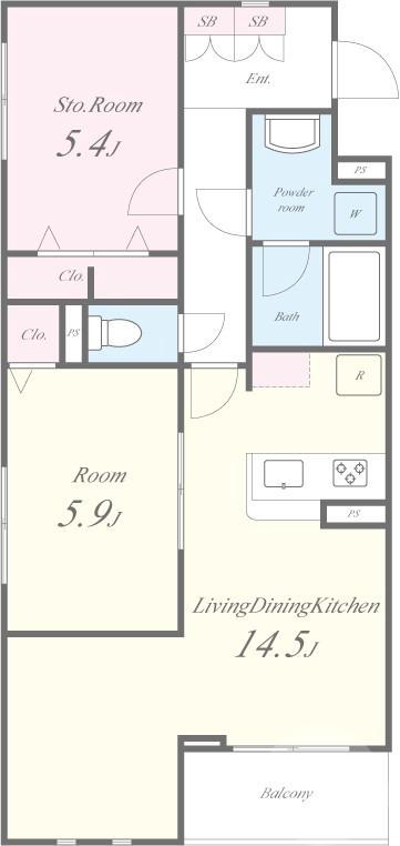 天王の完工年月(2026年3月)築の賃貸アパートの間取り