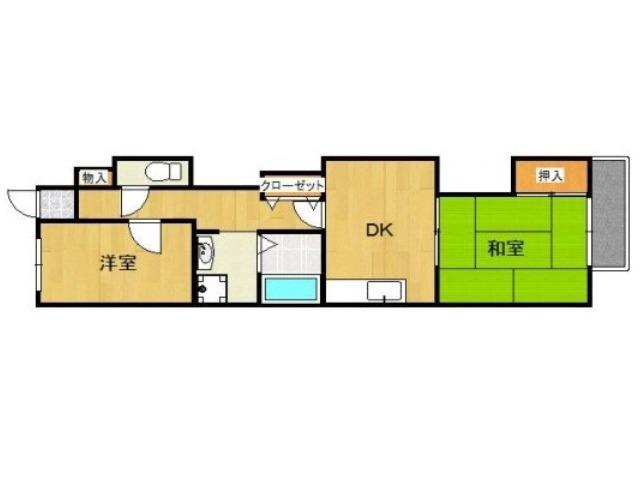 百舌鳥梅町の完工年月(1987年11月)築の賃貸マンションの間取り