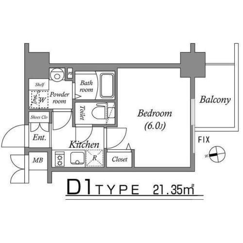 東中島の完工年月(2019年1月)築の賃貸マンションの間取り